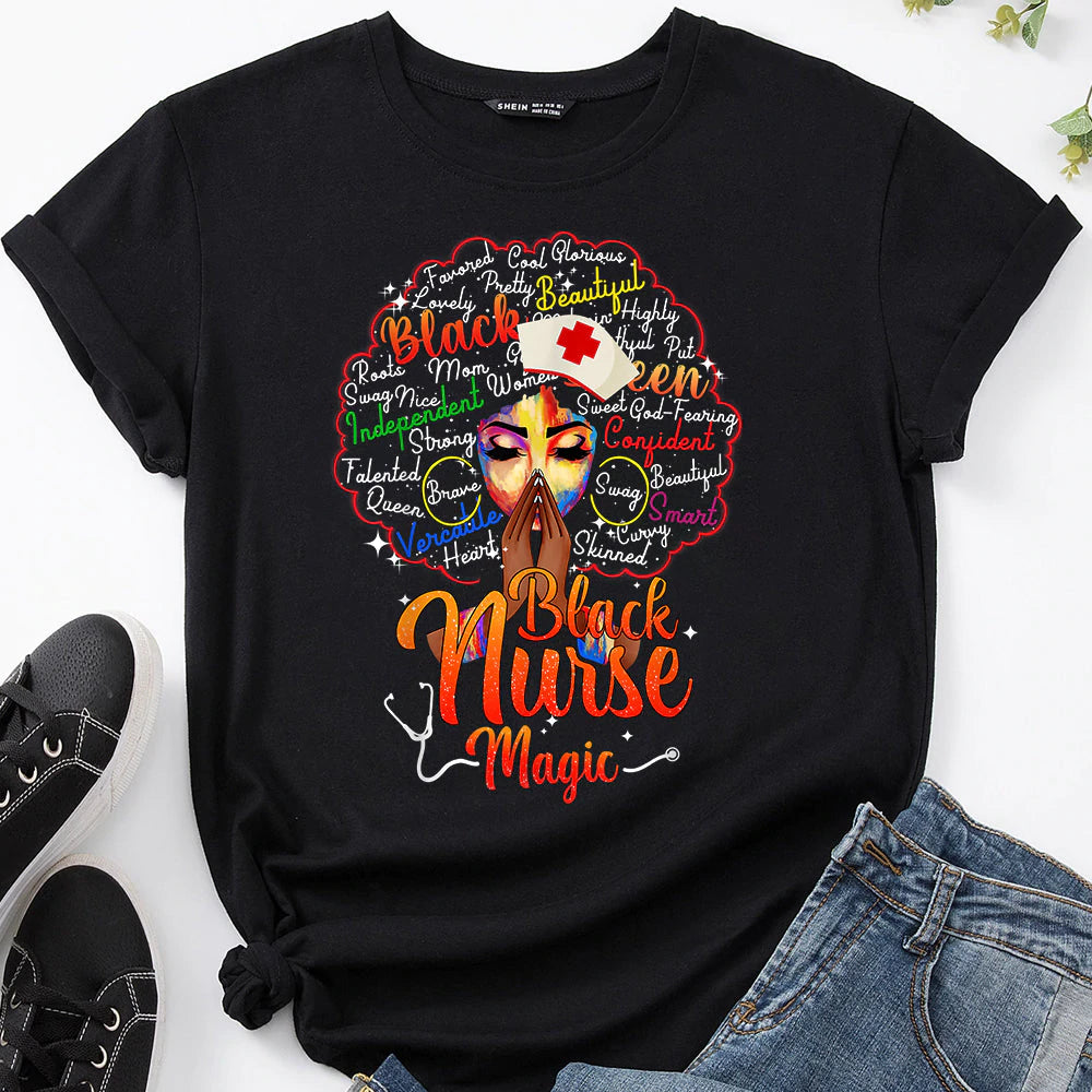 Black Nurse Magic DTF Transfer - C’s Gifted Hands