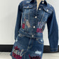 Kids Patch Denim Jean Jacket & Skirt Set