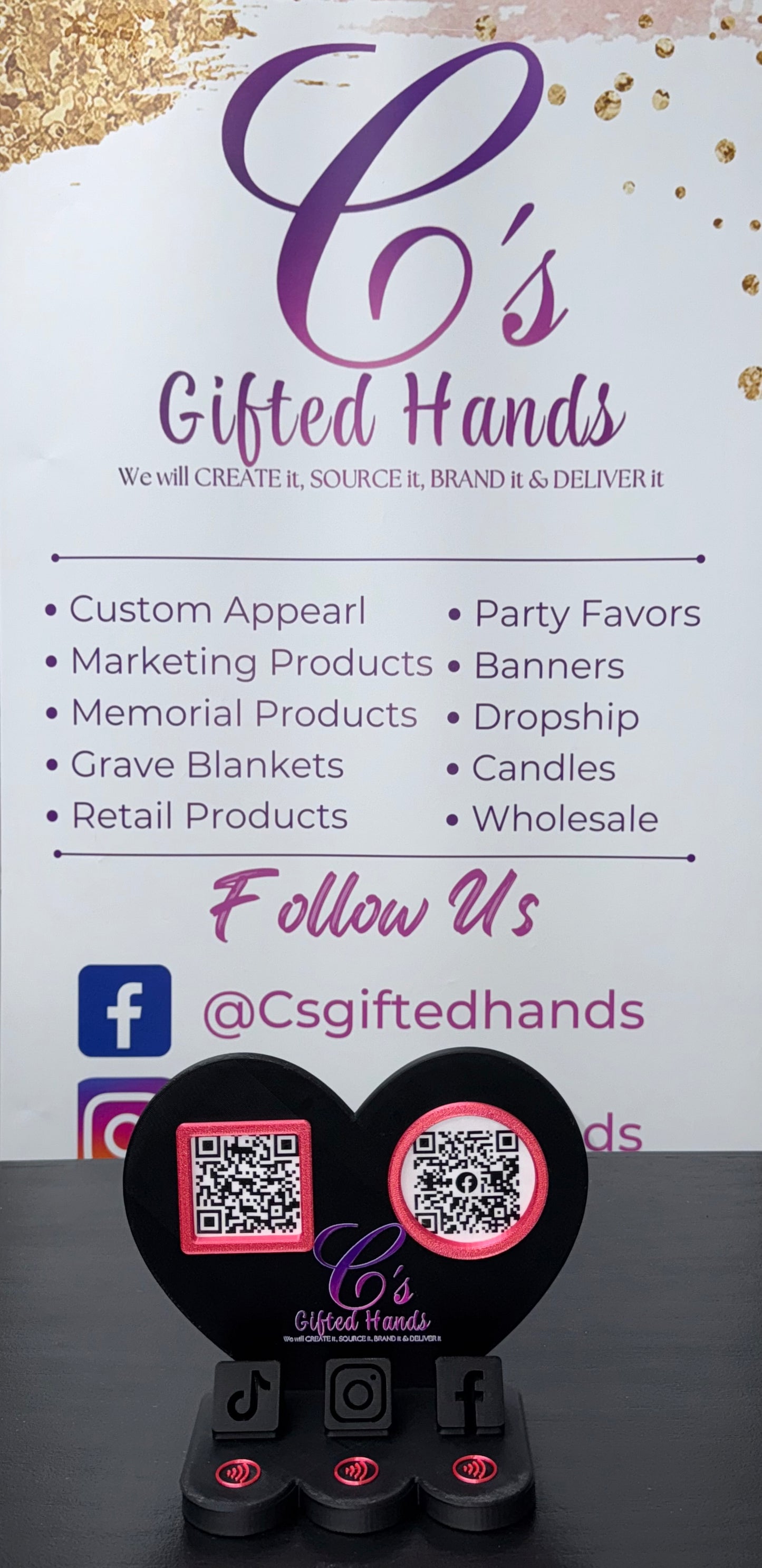 Scan To Pay & Social Media Stand