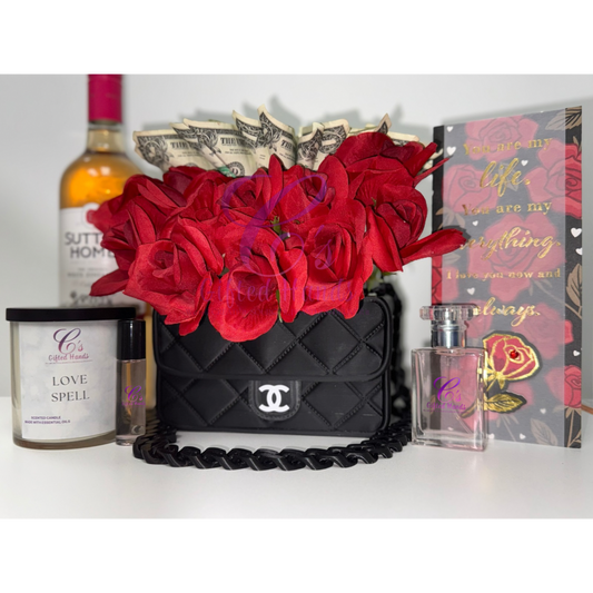 Purse Rose Money Bouquet Baskets