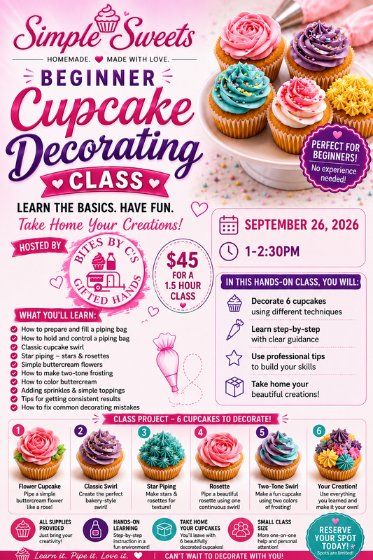 Cupcake Decorating Beginner Class