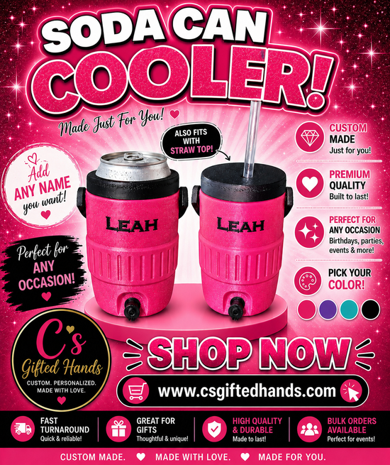 Personalized 2-In-1 Soda Can Cooler With Straw Top (Copy)
